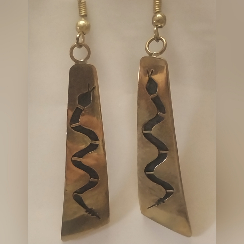 Vintage Hopi Rattle Snake Earings